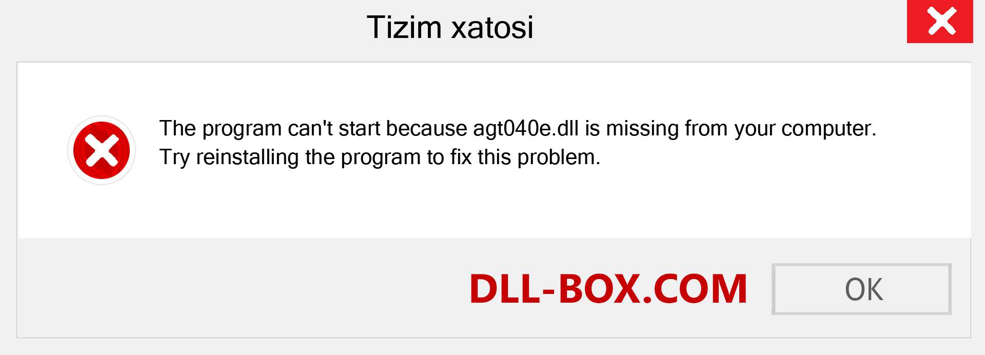 agt040e.dll fayli yo'qolganmi?. Windows 7, 8, 10 uchun yuklab olish - Windowsda agt040e dll etishmayotgan xatoni tuzating, rasmlar, rasmlar